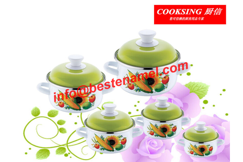 BK-8801DE 5 PCS Enamel Casserole｜Enamel Cookware