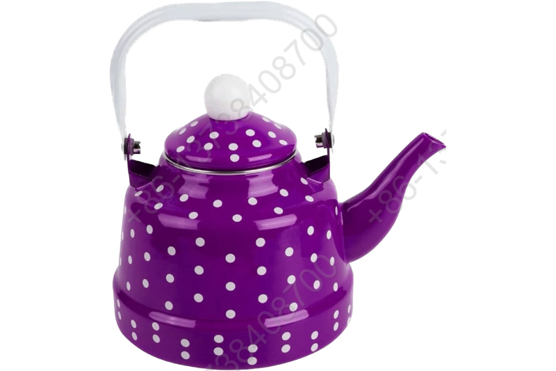 1.1L/1.7L/2.5L/3.3L/4.2L Colorful Enamel Kettle With Metal Handle And Dot Decals